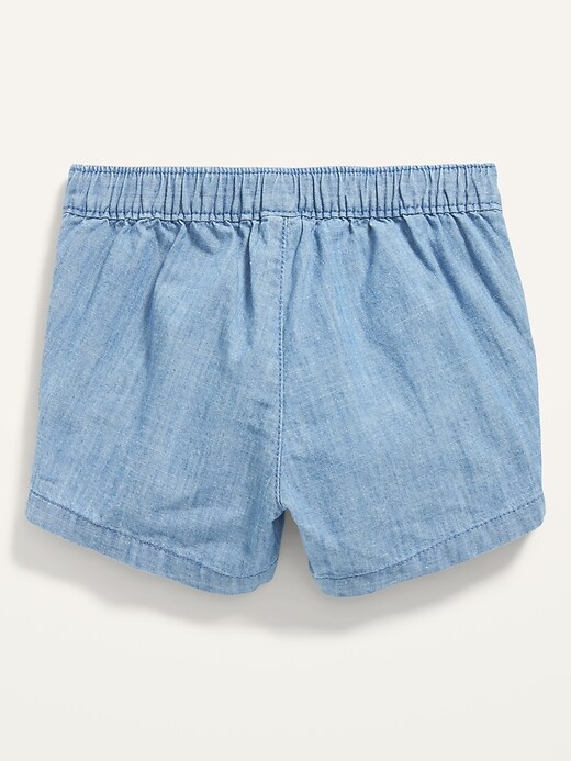 View large product image 2 of 2. Chambray Pull-On Shorts for Toddler Girls