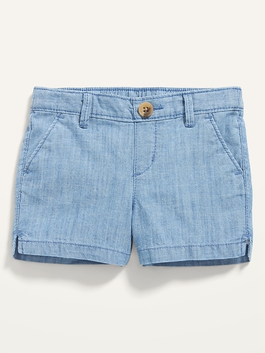 View large product image 1 of 2. Chambray Pull-On Shorts for Toddler Girls