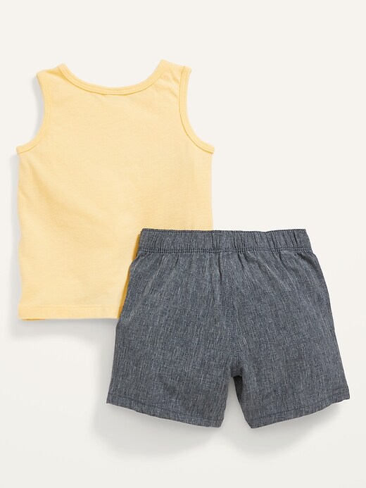 View large product image 2 of 2. Printed Pocket Tank Top and Woven Shorts Set for Baby