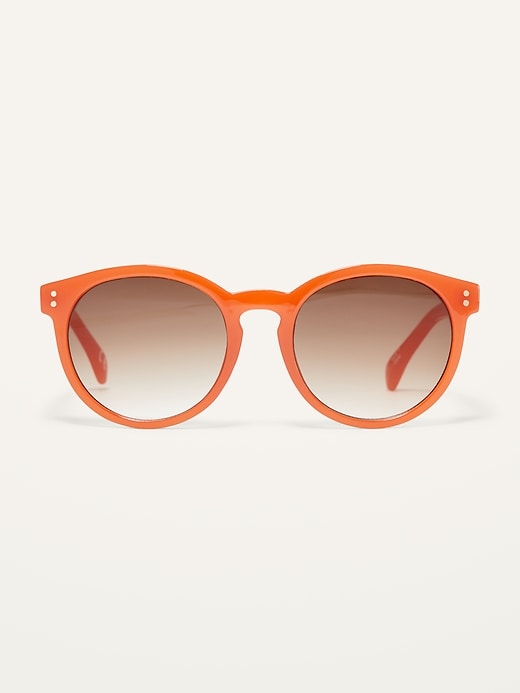 Old Navy Orange Round-Frame Sunglasses for Women. 1