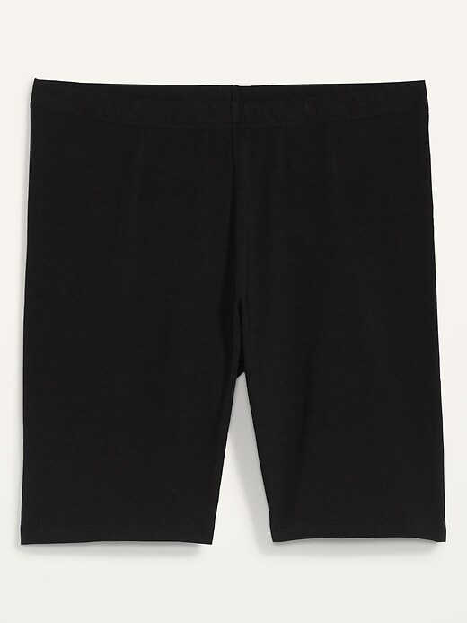 Image number 4 showing, High-Waisted Plus-Size Long Jersey Biker Shorts -- 9-inch inseam