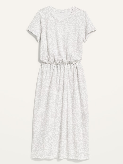View large product image 2 of 2. Waist-Defined Slub-Knit Midi Dress for Women