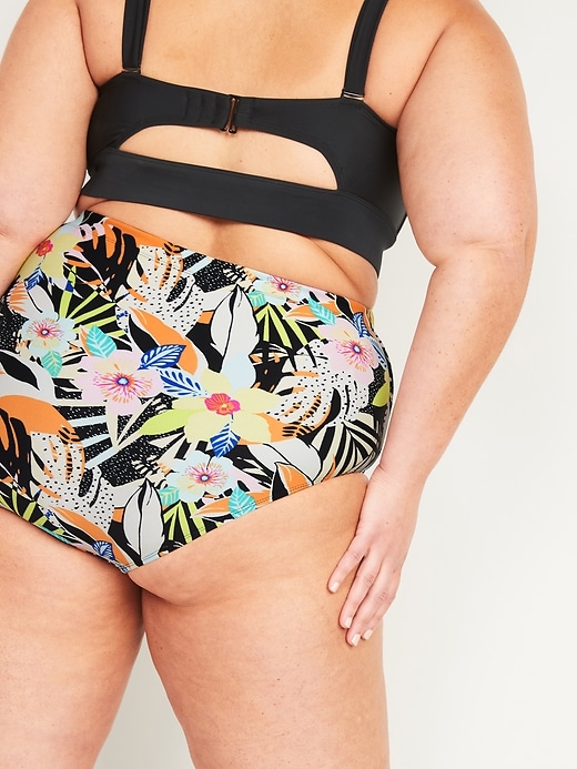Image number 2 showing, High-Waisted Secret-Smooth Ruched Plus-Size Swim Bottoms