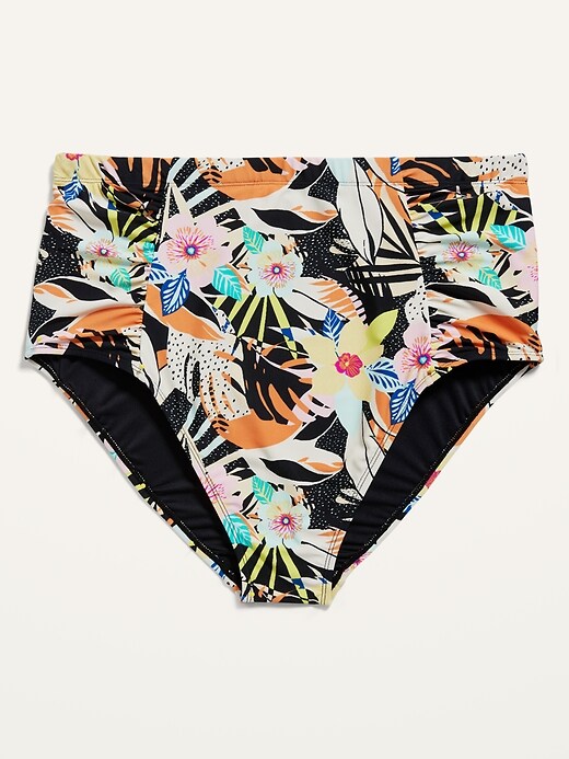 Image number 4 showing, High-Waisted Secret-Smooth Ruched Plus-Size Swim Bottoms