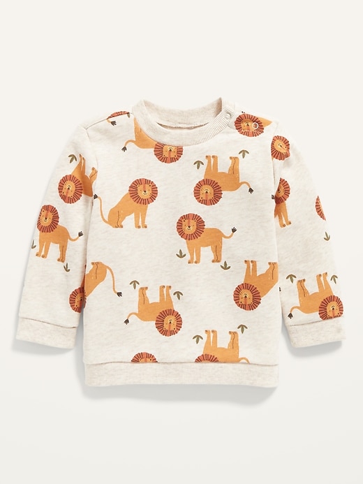View large product image 1 of 2. Unisex Lion-Print French Terry Sweatshirt for Baby