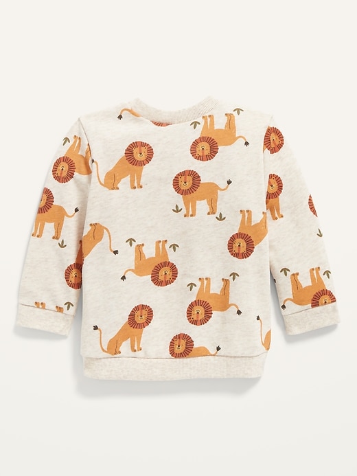 View large product image 2 of 2. Unisex Lion-Print French Terry Sweatshirt for Baby