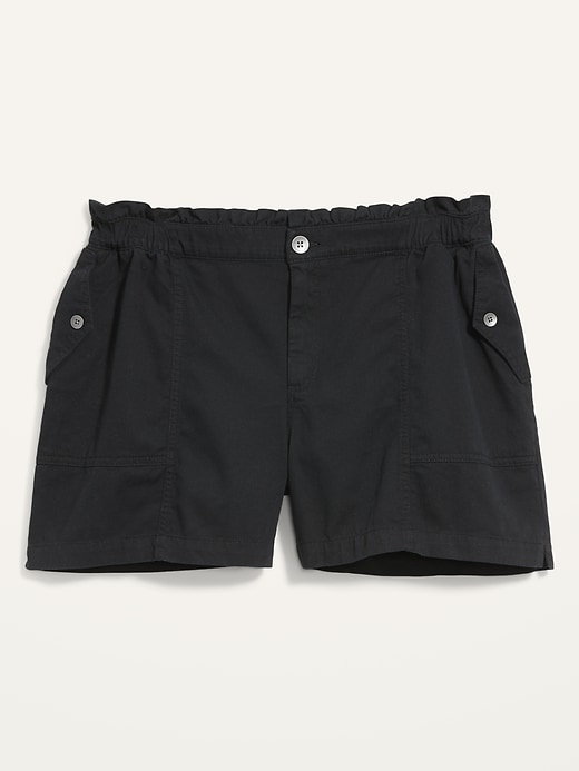 Image number 4 showing, High-Waisted Twill Plus-Size Utility Shorts  -- 5-inch inseam
