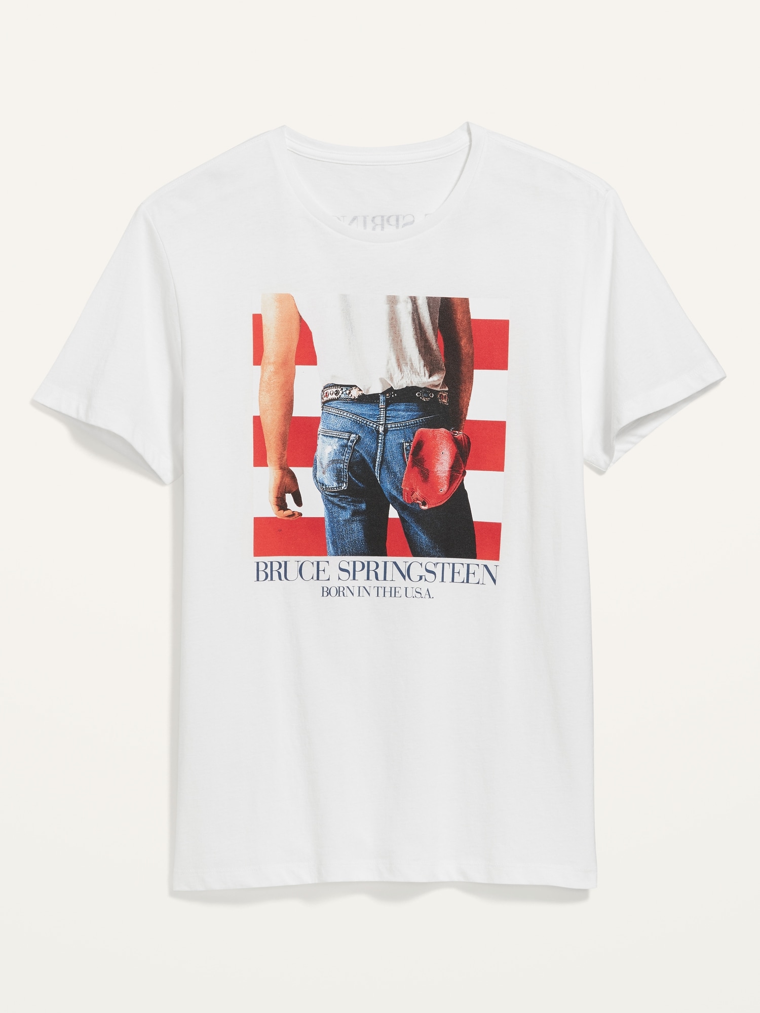ブルース・スプリングスティーン Born in the U.S.A Tシャツ Born In The USA White Tee - Bruce Springsteen