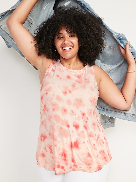 Image number 1 showing, Luxe Tie-Dye Plus-Size Swing Tank Top
