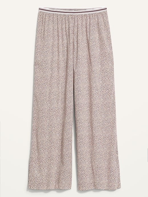 Image number 2 showing, Elastic-Waist Soft-Woven Wide-Leg Pajama Pants
