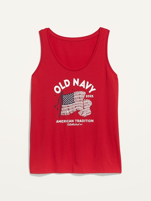 Image number 4 showing, 2021 U.S. Flag Graphic Tank Top for Women