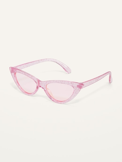 View large product image 1 of 1. Pink Glitter Cat Eye Sunglasses for Kids