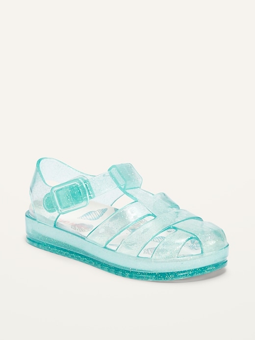 View large product image 1 of 4. Glitter Jelly Fisherman Sandals for Toddler Girls