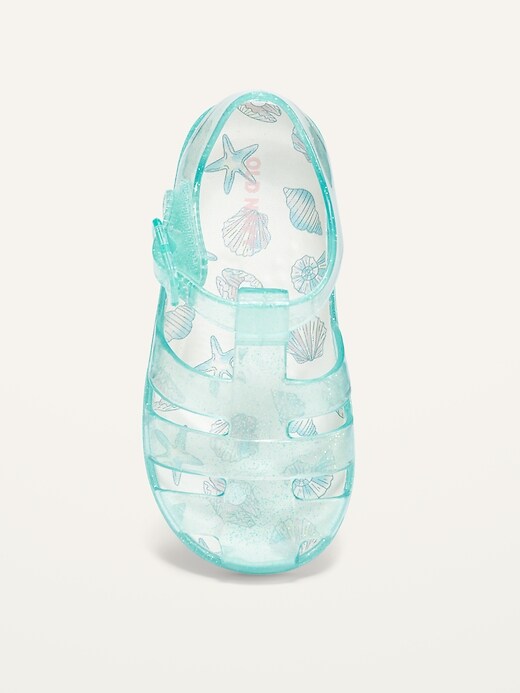 View large product image 2 of 4. Glitter Jelly Fisherman Sandals for Toddler Girls