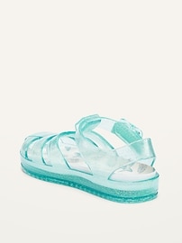 View large product image 3 of 4. Glitter Jelly Fisherman Sandals for Toddler Girls