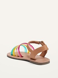 Strappy Mixed-Material Sandals for Toddler Girls