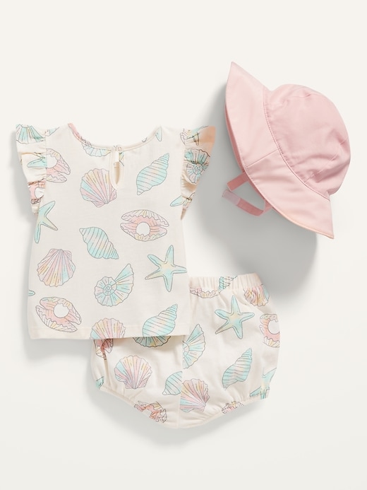 View large product image 2 of 2. 3-Piece Top, Bloomers and Hat Set for Baby