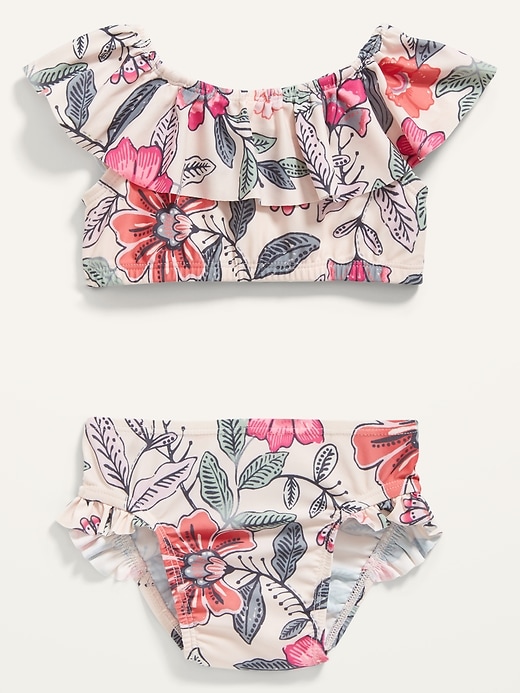 View large product image 1 of 2. Printed Ruffle-Trim Swim Set for Baby