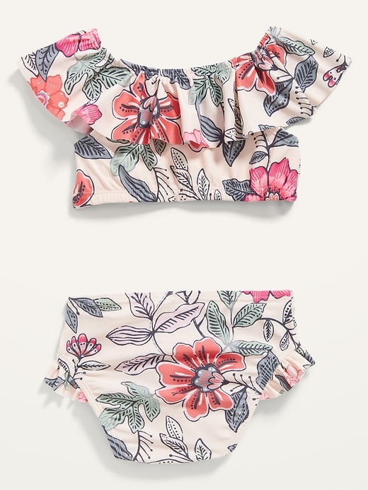 View large product image 2 of 2. Printed Ruffle-Trim Swim Set for Baby