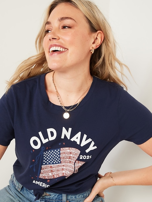 Old Navy Matching Old Navy Flag T-Shirt for Women blue - 650707012