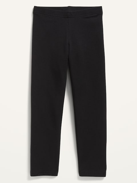 Short Crop Jersey Leggings for Girls - New Black