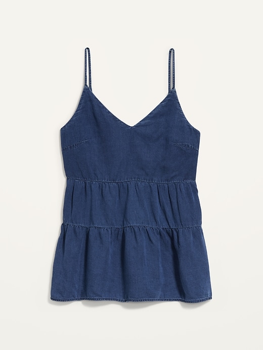 View large product image 1 of 1. Tiered Chambray Cami Top for Women