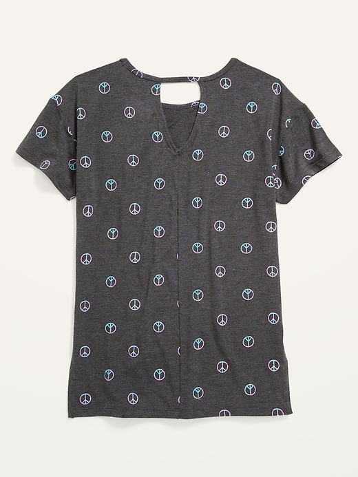 View large product image 2 of 2. Luxe Printed Short-Sleeve Tunic for Girls