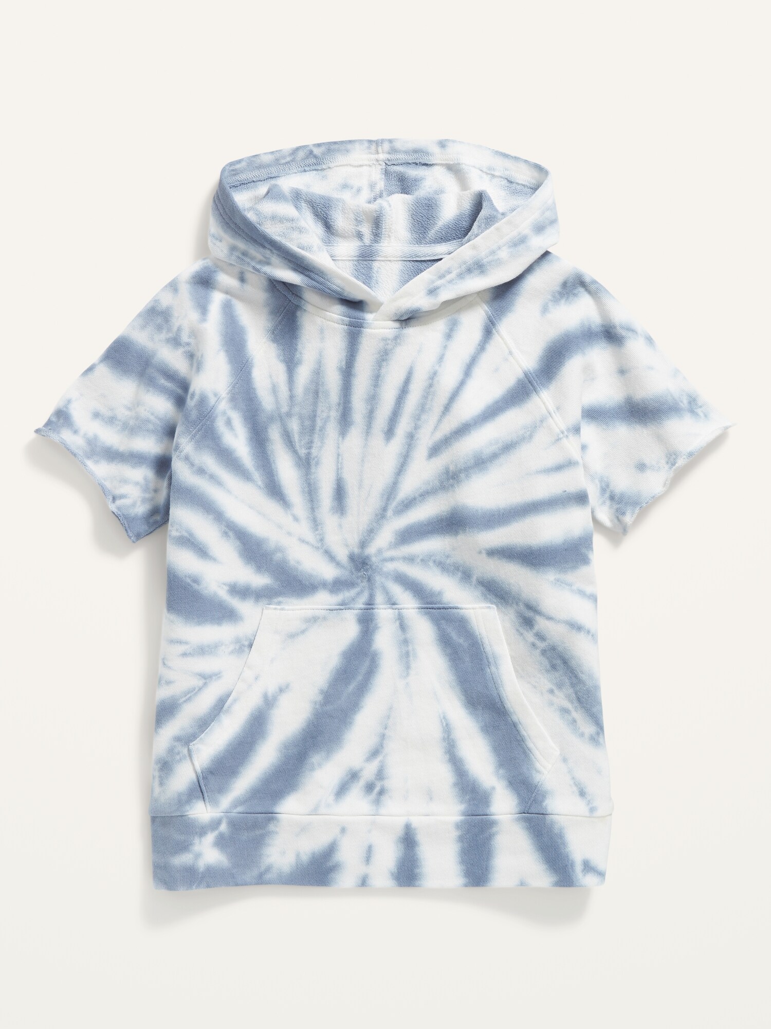 Short-Sleeve French Terry Specially-Dyed Pullover Hoodie for Boys