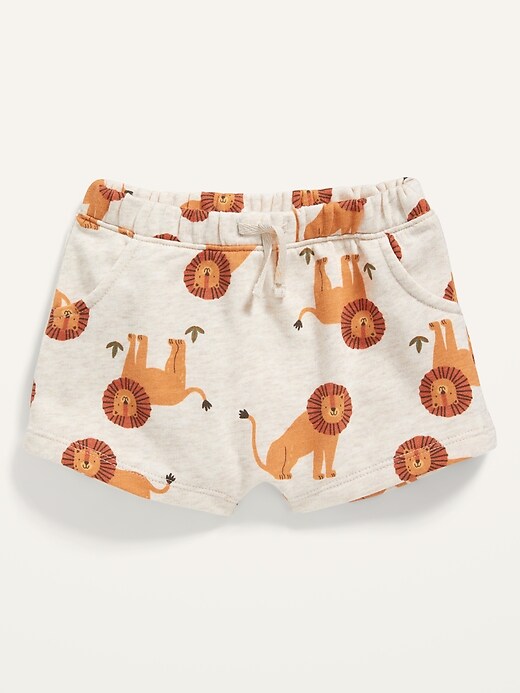 View large product image 1 of 2. Lion-Print French Terry Shorts for Baby