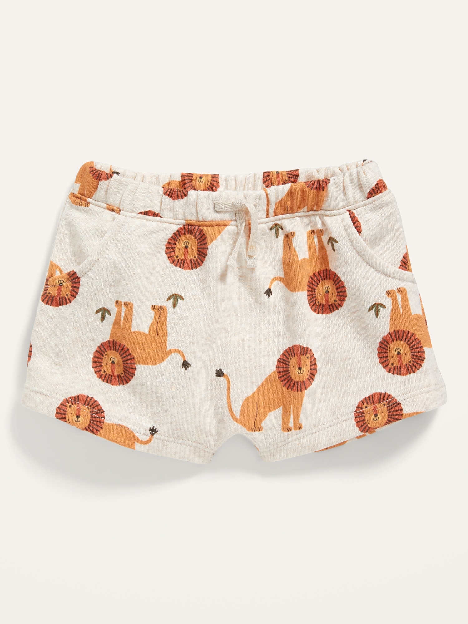 Lion-Print French Terry Shorts for Baby