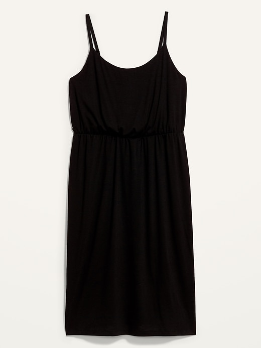 Image number 4 showing, Waist-Defined Sleeveless Slub-Knit Plus-Size Cami Midi Dress