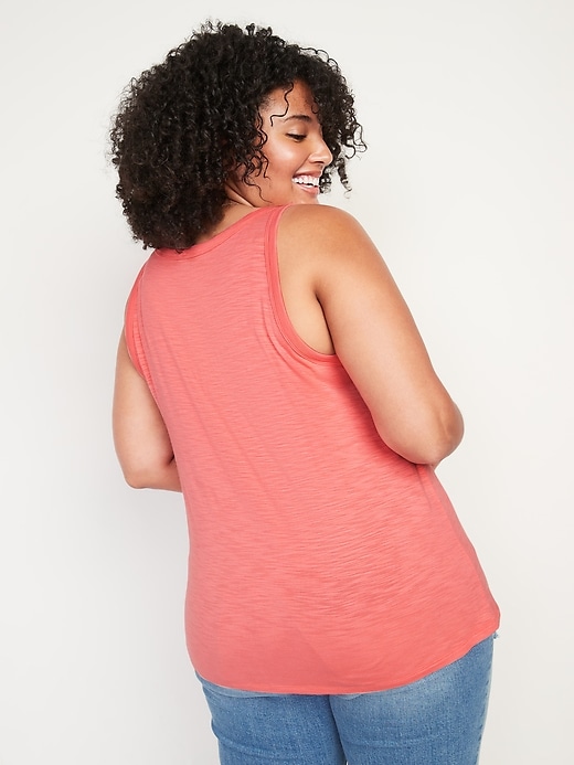 Image number 2 showing, Luxe Slub-Knit Plus-Size V-Neck Tank Top