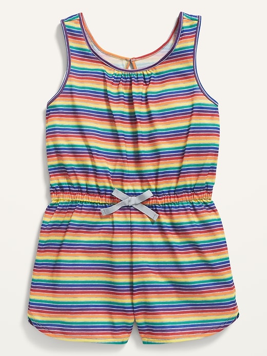 View large product image 1 of 1. Sleeveless Jersey Pajama Romper for Girls