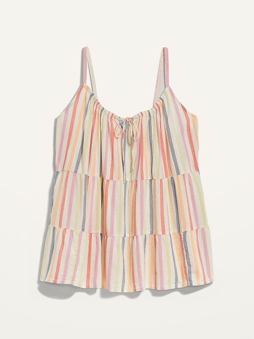 Image number 4 showing, Tiered Multi-Stripe Plus-Size Sleeveless Top