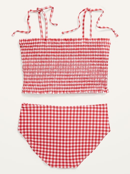 View large product image 2 of 2. Printed Smocked Tankini Swim Set for Girls