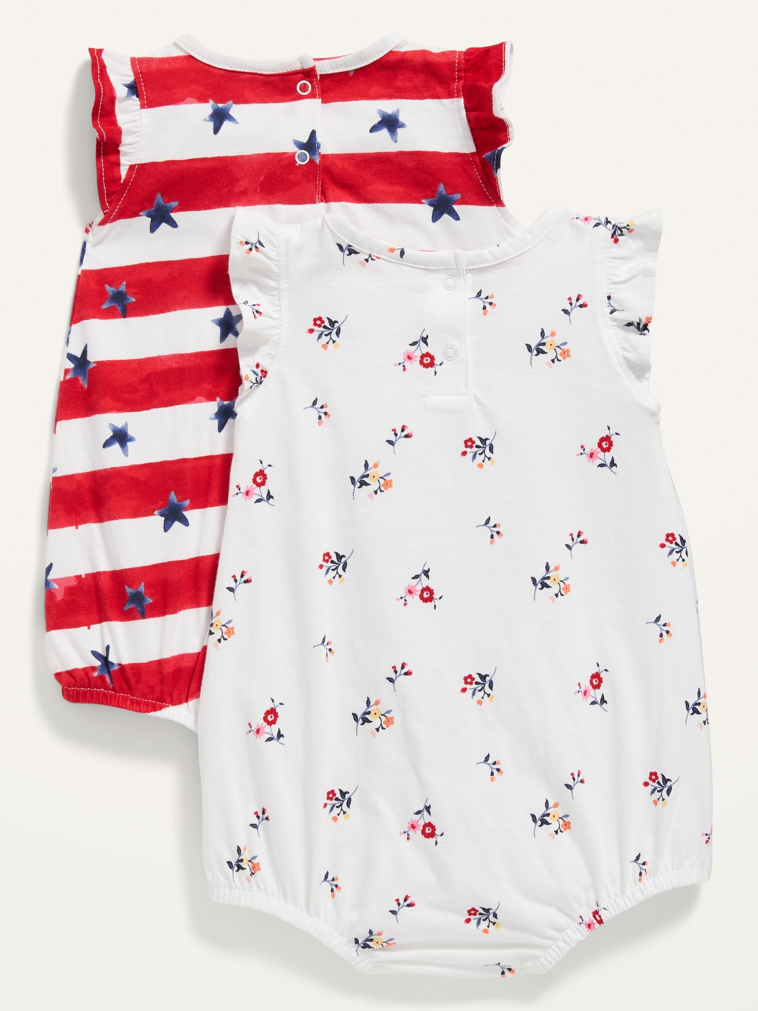 2Pack Ruffled JerseyKnit Romper for Baby Old Navy