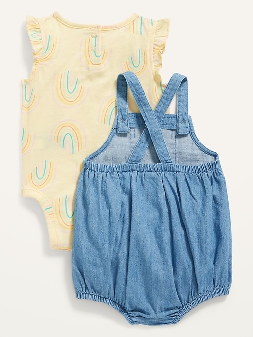 View large product image 2 of 2. Chambray Romper & Jersey Bodysuit 2-Piece Set for Baby