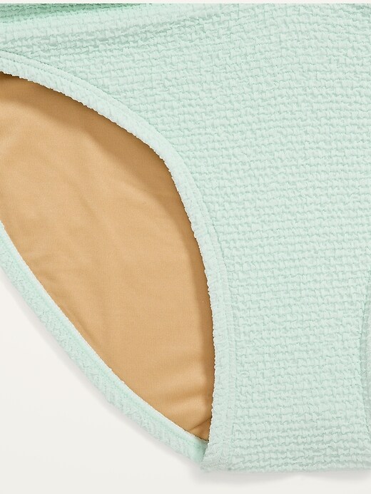 Image number 4 showing, Cinch-Tie Textured Bikini Swim Bottoms for Women