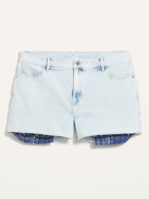 Image number 4 showing, High-Waisted Secret-Smooth Pockets O.G. Plus-Size Cut-Off Jean Shorts -- 3-inch inseam