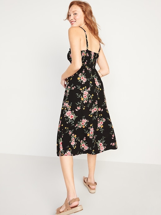 Image number 2 showing, Printed Fit & Flare Cami Midi Dress