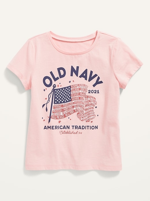 View large product image 1 of 1. 2021 Flag-Graphic Short-Sleeve T-Shirt for Girls