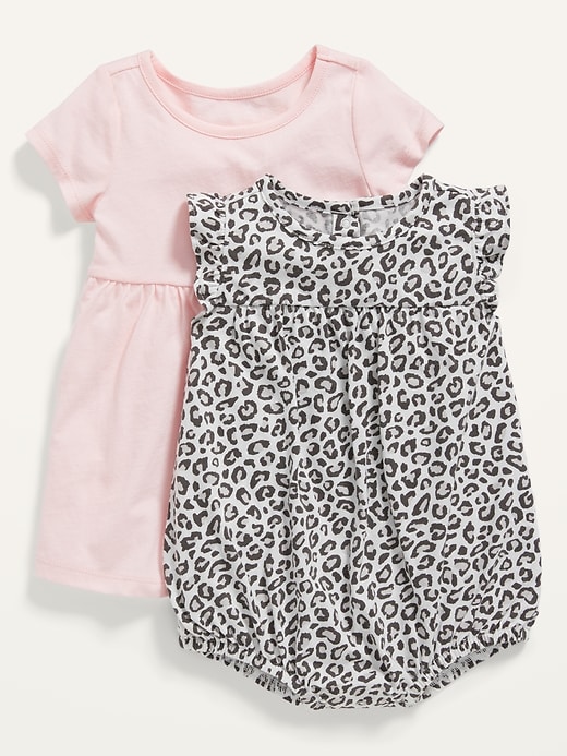 View large product image 1 of 2. 2-Pack Jersey Dress and Romper Set for Baby