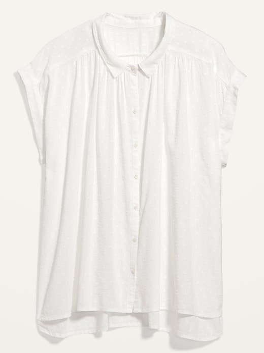 Image number 4 showing, Oversized Clip-Dot No-Peek Plus-Size Short-Sleeve Shirt