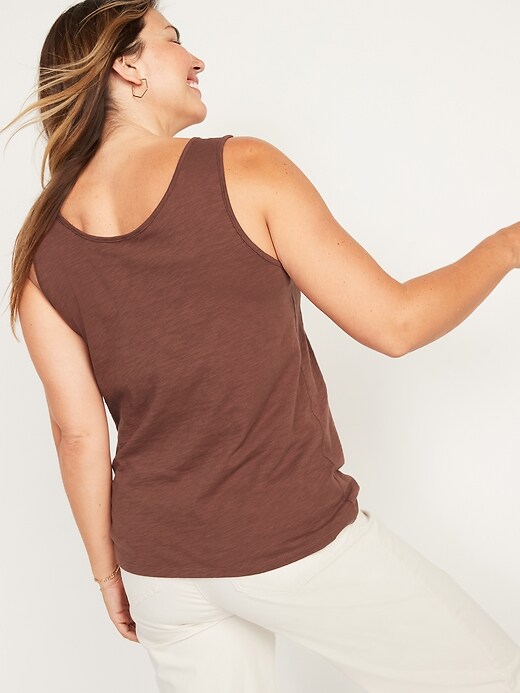 Image number 2 showing, Slub-Knit Button-Front Sleeveless Top for Women