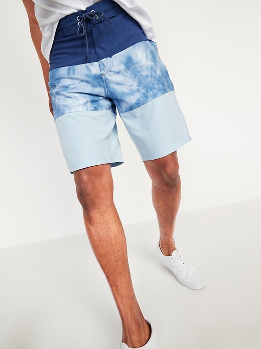 View large product image 1 of 3. Color-Blocked Built-In Flex Board Shorts -- 10-inch inseam