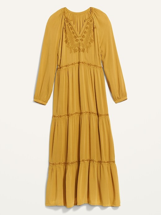 Image number 4 showing, Embroidered Tiered-Hem Swing Dress