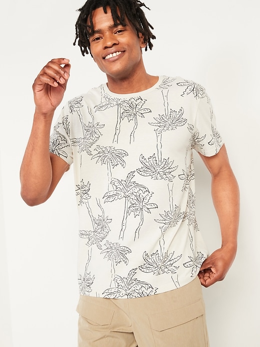 Soft-Washed Printed Crew-Neck T-Shirt for Men