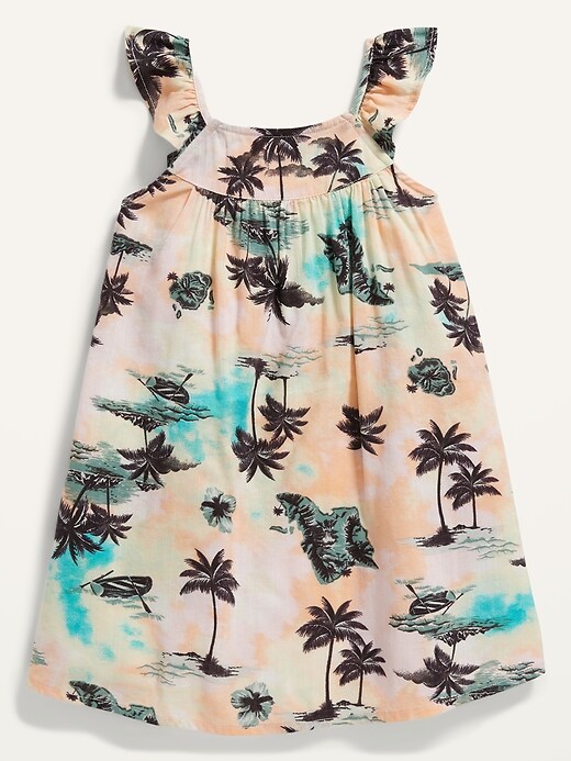 View large product image 1 of 1. Printed Flutter-Sleeve Swing Dress for Toddler Girls