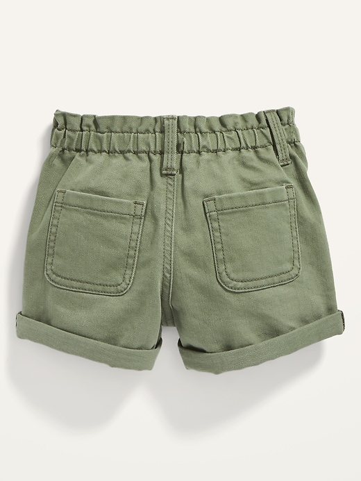 View large product image 2 of 2. Paperbag-Waist Pull-On Twill Shorts for Toddler Girls