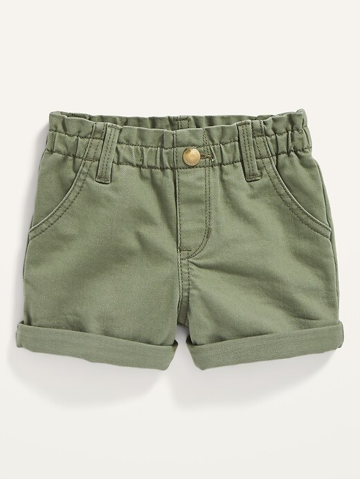 View large product image 1 of 2. Paperbag-Waist Pull-On Twill Shorts for Toddler Girls